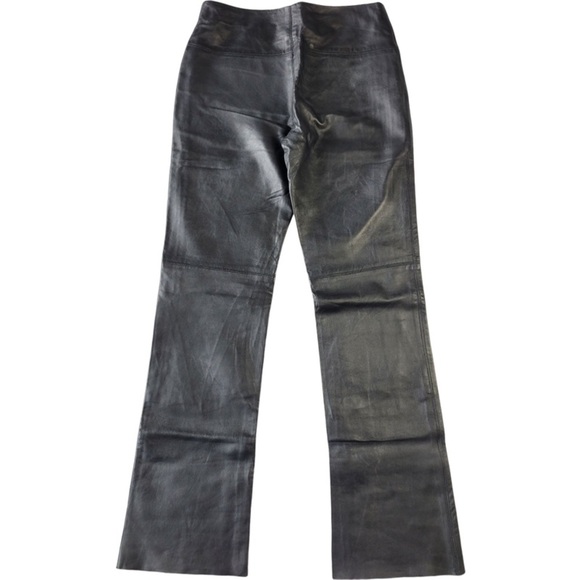 Express women’s black 100% leather bootcut pants size 5/6 - Picture 11 of 11